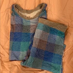 Little Sleepies Blue and Gray Plaid Pajama Set